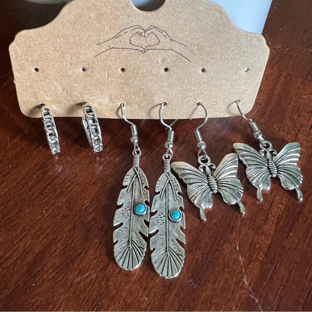 NWT Boho Style Earrings -Set of 3